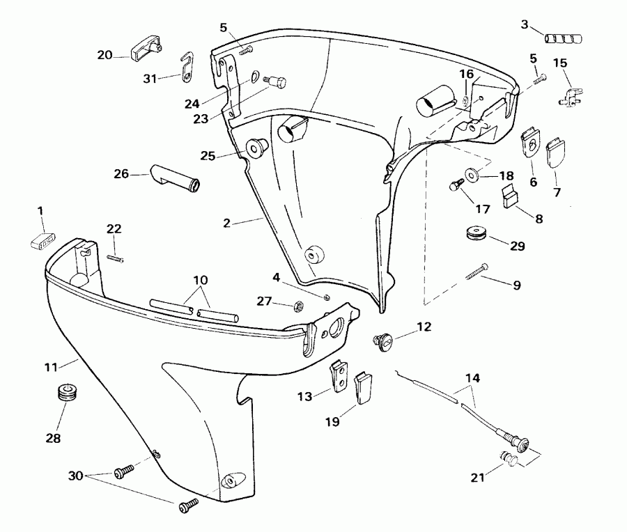 ��������� ����� ������� E15EVL4SSS 4-Stroke, Elec. Start, 20 IN   - wer Engine Cover / wer ������ ��������� (�����)