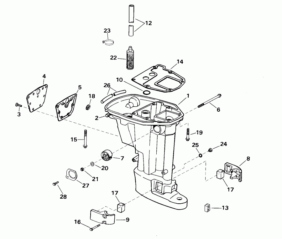 ����� Evinrude E15RL4SSE 4-Stroke, Rope Start, Tiller,   - haust Housing / haust ������