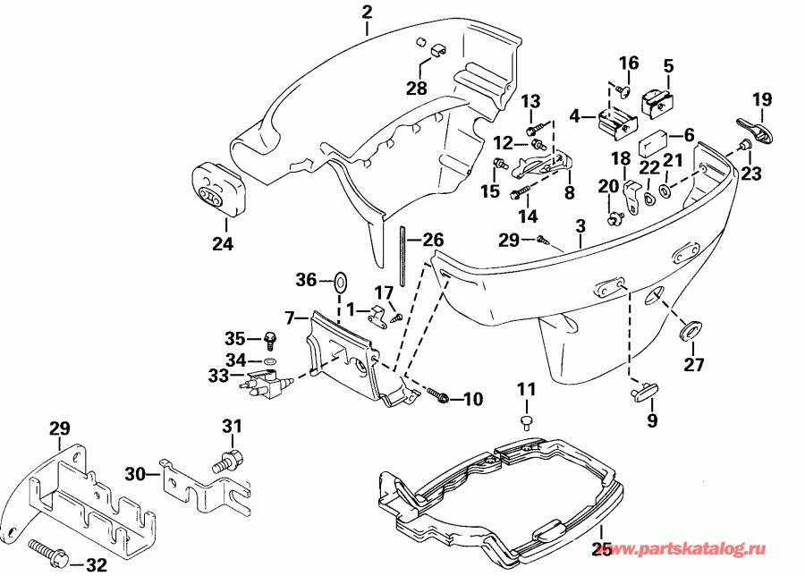  EVINRUDE E25EL4SSS 4-Stroke, Elec. Start, 20 IN.   - wer Engine Cover