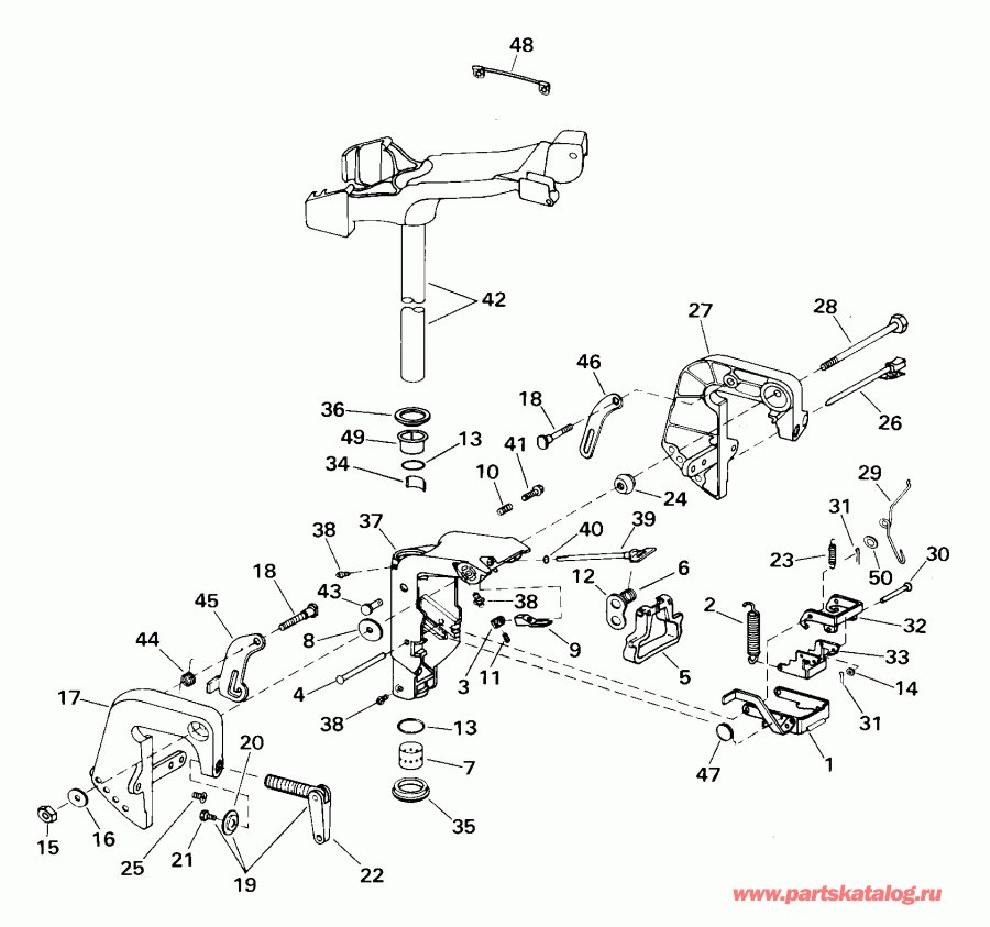 ��������� �������� ����� ������� E5R4SSB 4-Stroke, Rope Start, Tiller, 15  - dsection