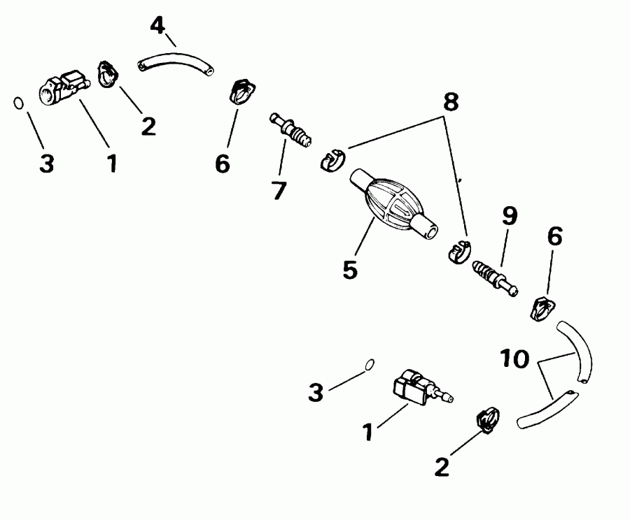 ��������� ��������� Evinrude E65WRLSSC Commercial, Rope Start, 20 IN.  - 5/16 In. I.d. / 5 / 16 ���� I.d.