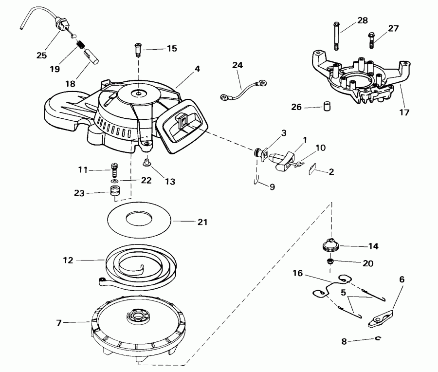 ��������� ����� Evinrude E8R4SSB 4-Stroke, Rope Start, Tiller, 15  - wind Starter - wind �������