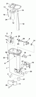   Evinrude SE15BASSB Rope Start, Tiller, 15 IN. sha  - haust Housing