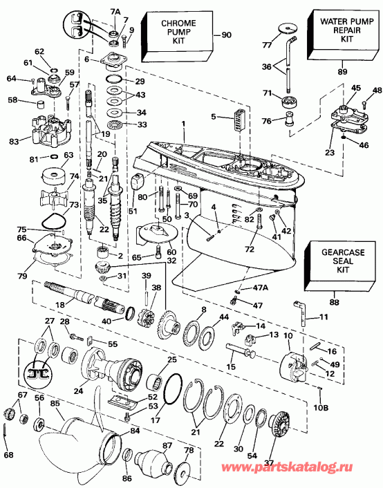   Evinrude E200TXESM 1990  - Standard Rotation Late Production -  Rotation Late Puction