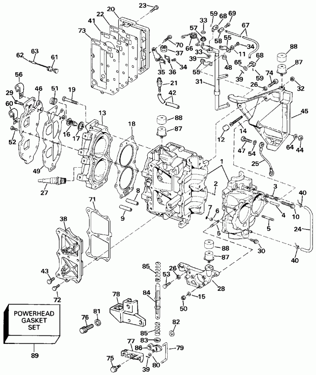  Evinrude E30RESS 1990  - linder &   / linder & Crankcase