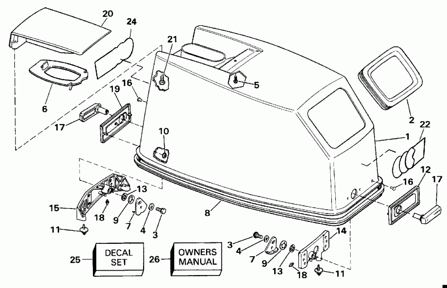 ��������� �������� ����� Evinrude E55RWLESR 1990  - Evinrude Rope Start Only