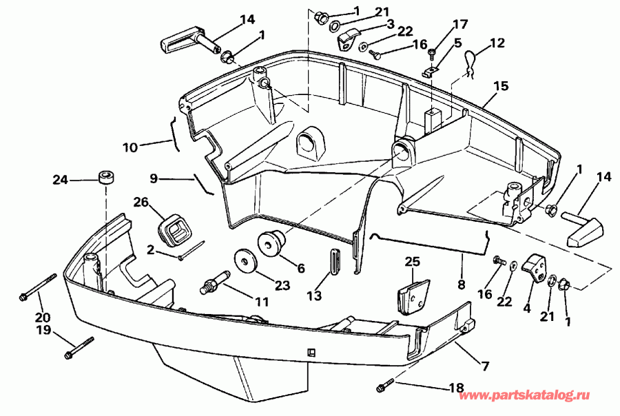��������� �������� ����� EVINRUDE VE140TLESE 1990  - wer Engine Cover