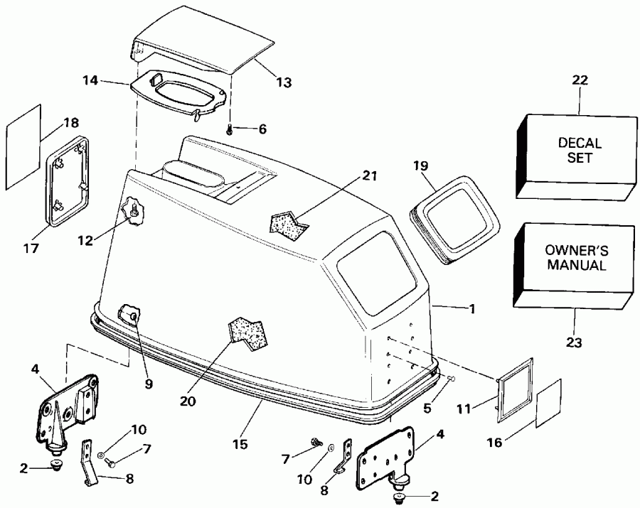 �������� ��������� ����� EVINRUDE VE40ELESR 1990  - Johnson Rope Start Only