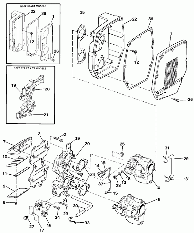   Evinrude VE40TELESR 1990  - take Manifold