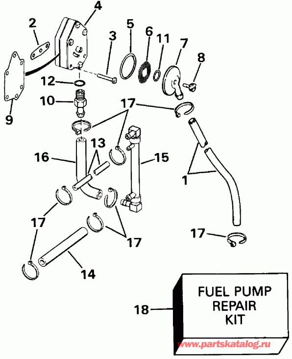 ��������� �������� ����� Evinrude VE88MSLESA 1990  - 88 Models Late P����uction - 88 Models Late Production