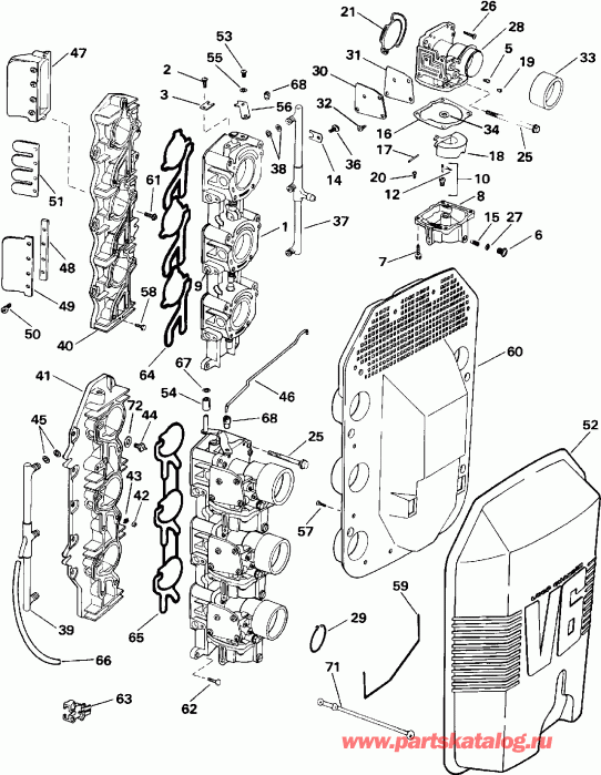  EVINRUDE E150ELEIS 1991  - rburetor And Intake Manifold