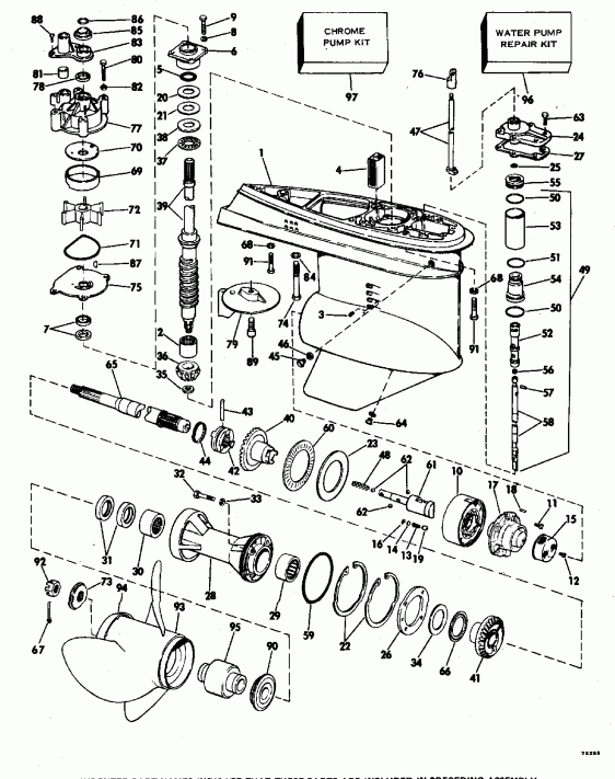    Evinrude E150ELEIS 1991  - wer Trim / tilt Hydraulic Assembly - wer Trim/tilt Hydraulic Assembly