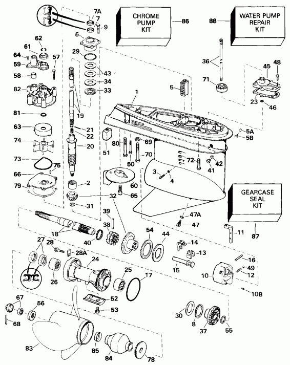 ��������� Evinrude E175EXEIS 1991  - �������� Rotation - Standard Rotation