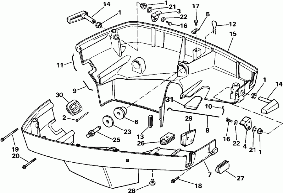 �������� ��������� ����� EVINRUDE E200STLEID 1991  - wer Engine Cover - wer ������ ��������� (�����)