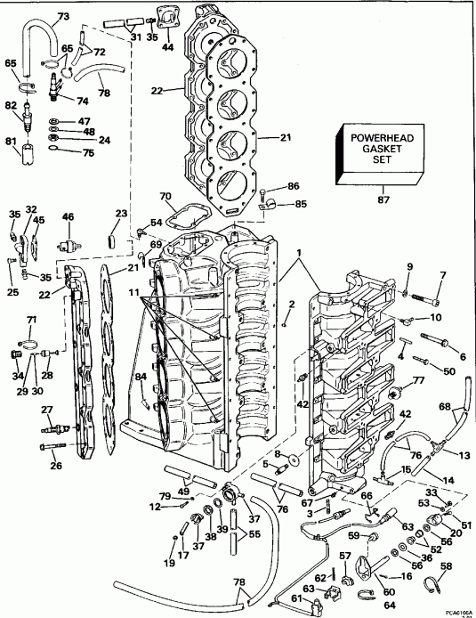  EVINRUDE E250CXEIE 1991  - linder &   - linder & Crankcase
