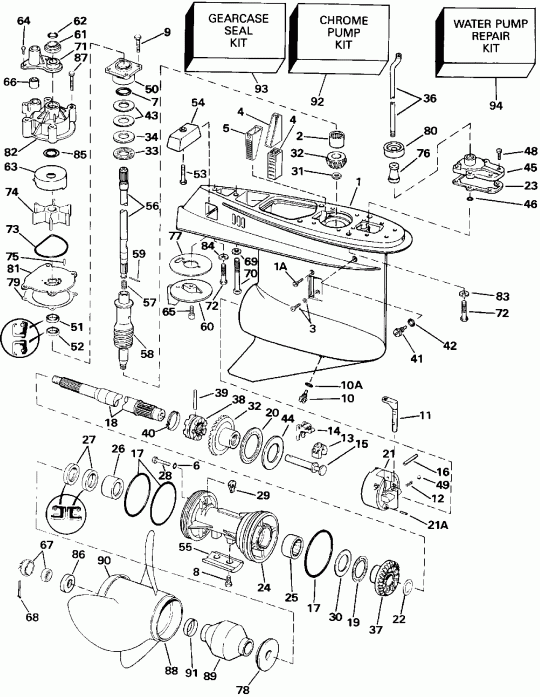 ��������� ����� Evinrude E250CXEIE 1991  - �������� Rotation