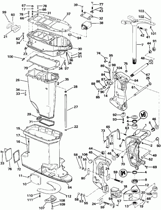 ��������� Evinrude E250TXEIE 1991  - dsection