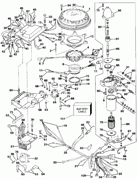  EVINRUDE E300PXEIE 1991  - nition System &   - nition System & Starter Motor