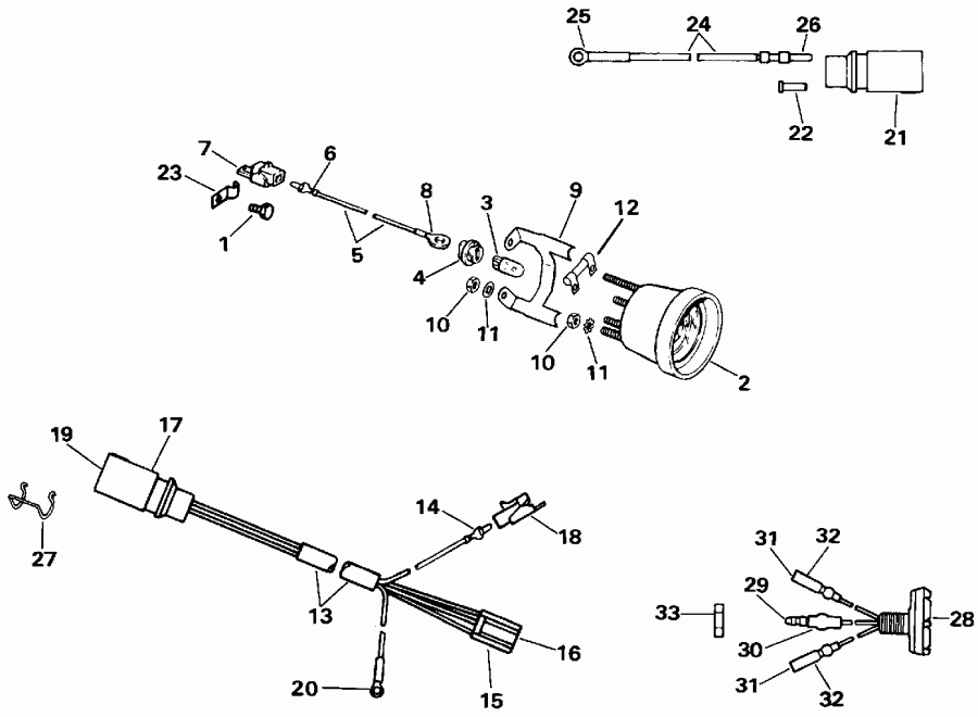 ��������� �������� ����� EVINRUDE E40EEIA 1991  - wer Trim / tilt ���������