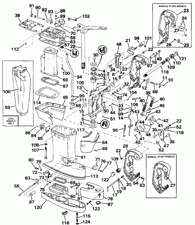   EVINRUDE E45WMLEIA 1991  - dsection / dsection