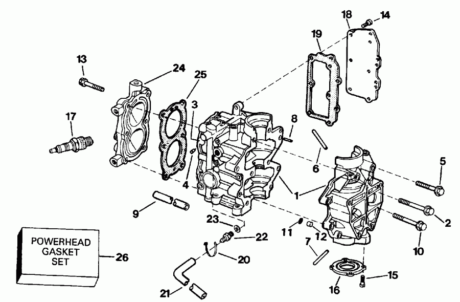   EVINRUDE E4REIA 1991  - linder & Crankcase / linder &  