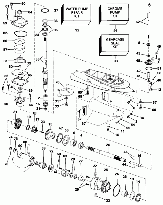 �������� ��������� ����� EVINRUDE E50TELEIA 1991  - arcase