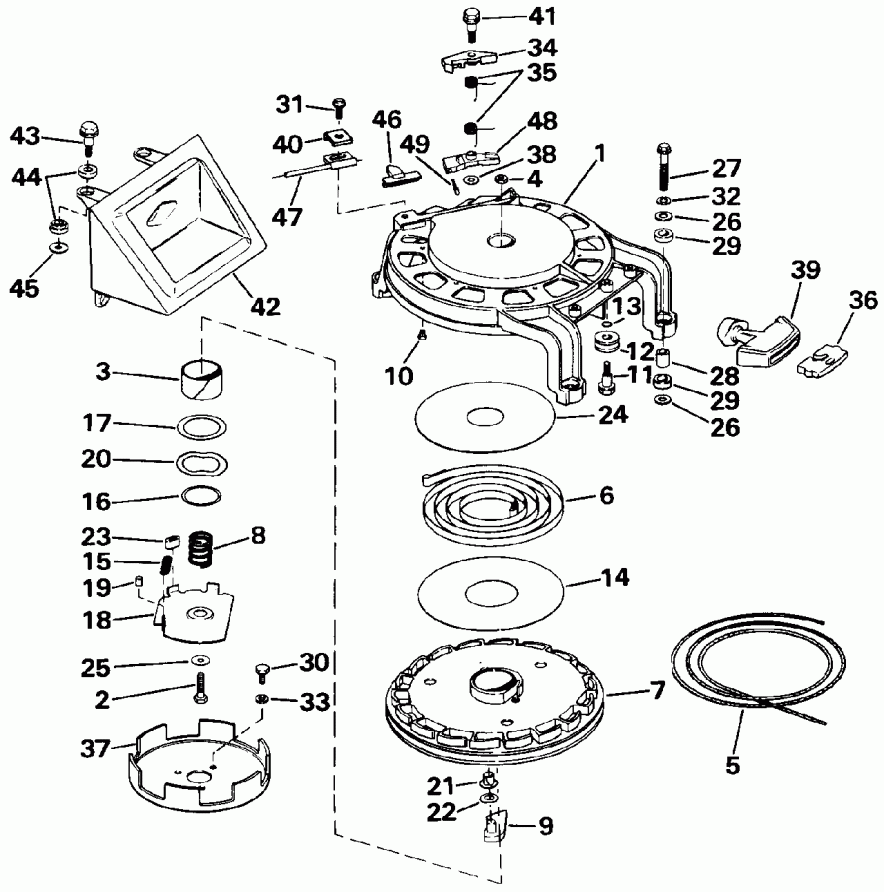 ����� EVINRUDE E50TELEIA 1991  - wind Starter