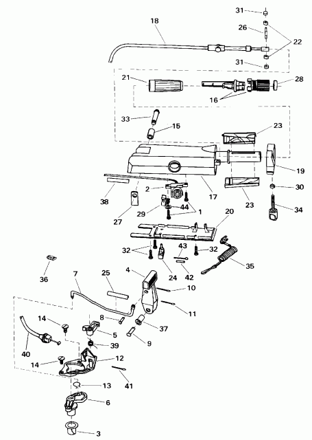    EVINRUDE E6SLEIA 1991  - ee Handle - eering Handle