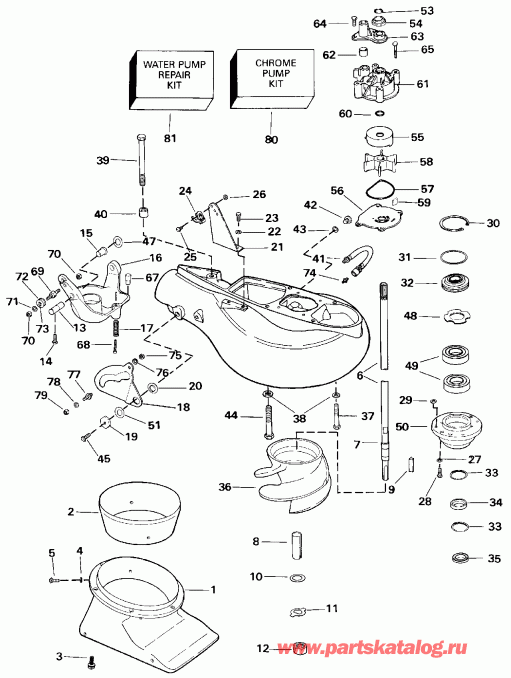 �������� ����� Evinrude TE90TLEIE 1991  - t Drive Kit / t Drive Kit