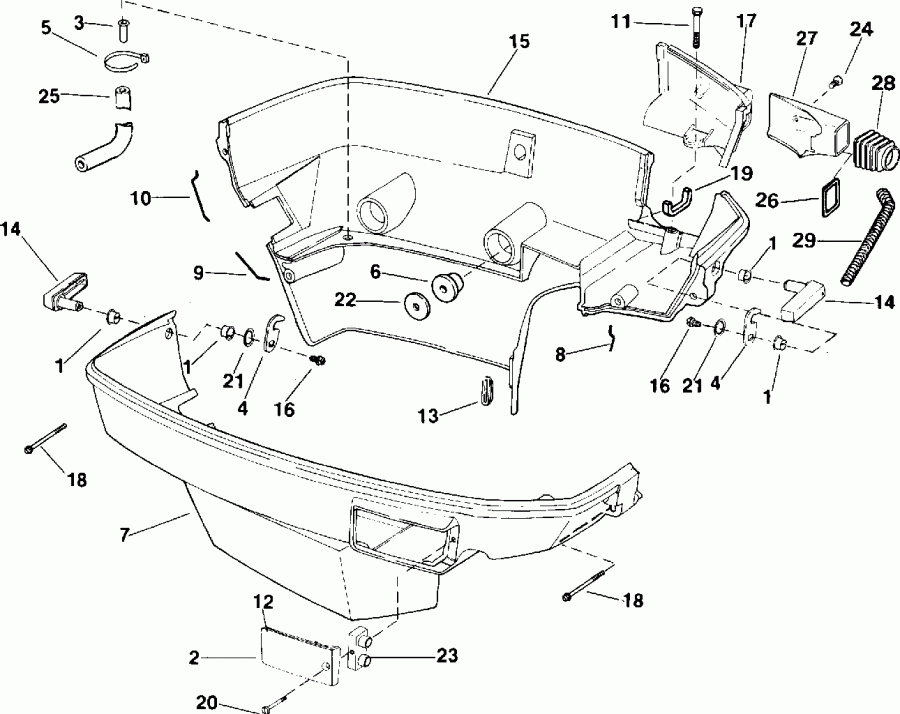 �������� ��������� ����� EVINRUDE VE175EXEIS 1991  - wer Engine Cover / wer ������ ��������� (�����)