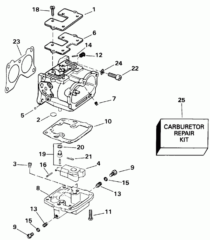�������� ��������� ����� Evinrude E100STLEND 1992  - rburetor - rburetor