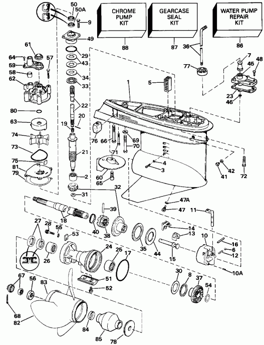   Evinrude E120TXEND 1992  - 140tx Standard Rotation