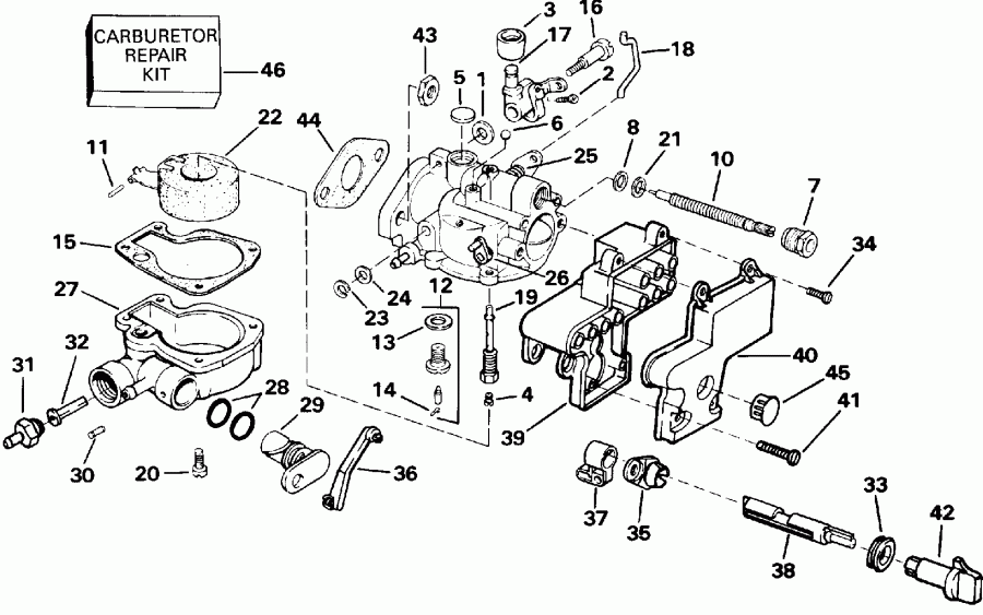 ����� Evinrude E3RENM 1992  - rburetor - rburetor