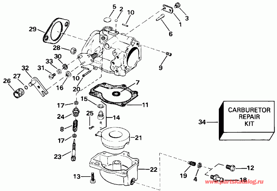 �������� ��������� ����� EVINRUDE E40EENJ 1992  - All 40 Models / All 40 Models