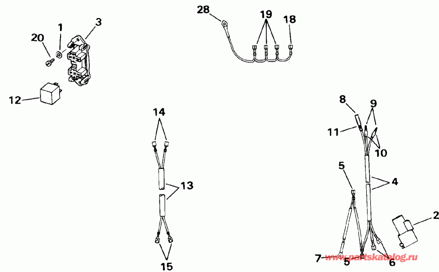 ��������� EVINRUDE E50JENJ 1992  - wer Trim/tilt Electrical 