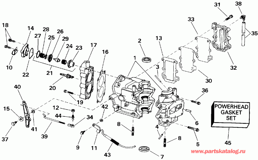 ��������� ��������� ������� E6SLENM 1992  - linder & Crankcase - linder & ������ ���������