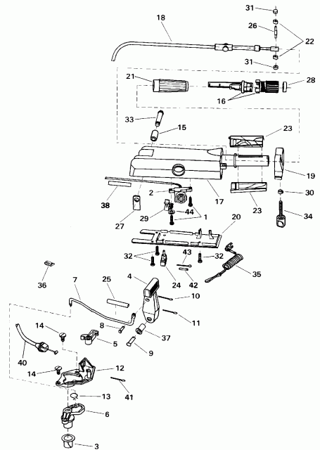 ��������� Evinrude E8SRLENM 1992  - ee������ Handle - eering Handle