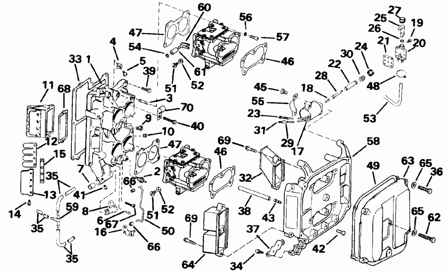  Evinrude E90JLEND 1992  - take Manifold / take 