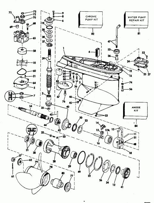 ��������� ��������� Evinrude E90TLEND 1992  - ������ Tilt Models / Manual Tilt Models