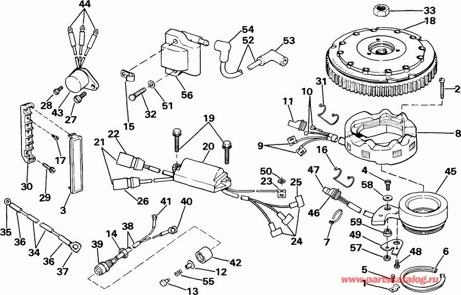 ��������� �������� ����� Evinrude TE25ELENS 1992  - Johnson - Johnson