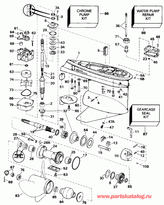 ��������� EVINRUDE VE175GLENC 1992  - �������� Rotation - Standard Rotation