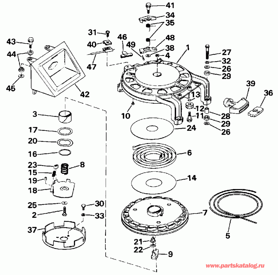�������� ����� Evinrude VE40TELENJ 1992  - wind Starter / wind �������