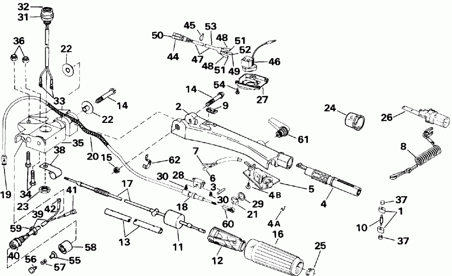 ��������� ��������� EVINRUDE VE40TLENJ 1992  - ee������ � ������������� Handle 