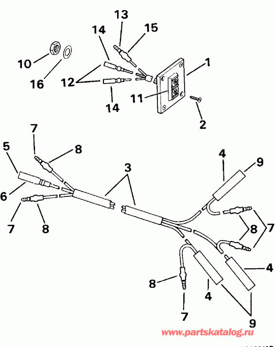 ��������� �������� ����� EVINRUDE VE50TLENM 1992  - mote Tilt ������������� Kit 
