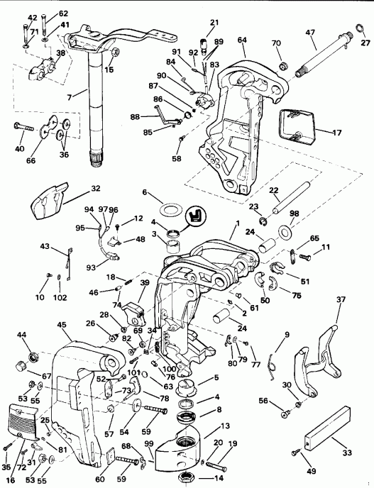��������� ������� VE60TLENE 1992  - Power Trim/tilt