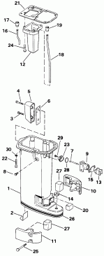 �������� ��������� ����� Evinrude E10EETM 1993  - haust Housing - haust ������