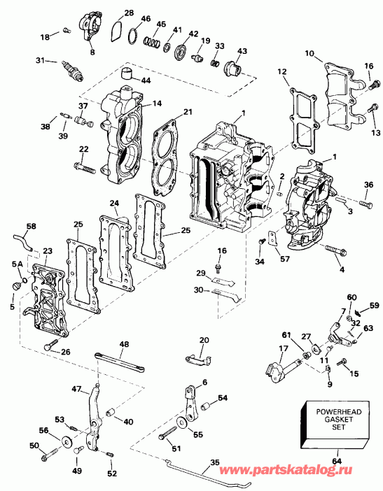    Evinrude E10ELETM 1993  - linder & Crankcase - linder &  