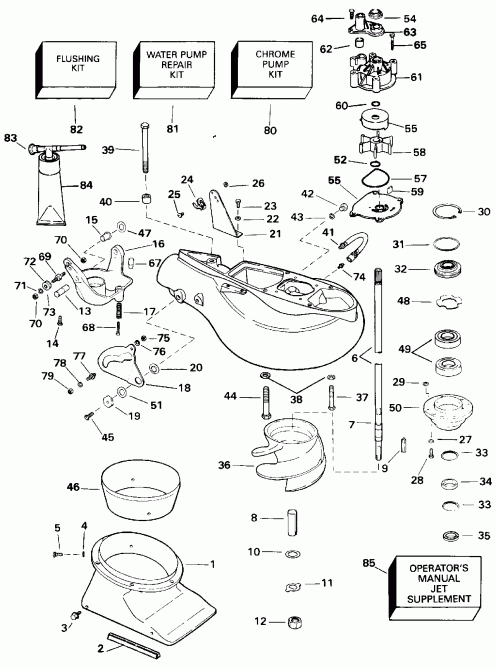 �������� ��������� ����� EVINRUDE E115JLETS 1993  - t Drive Unit
