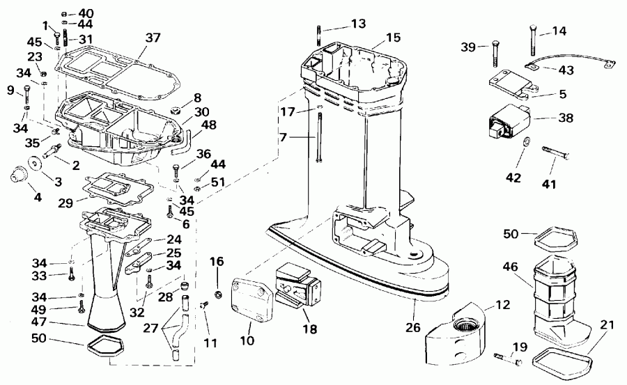��������� ����� Evinrude E120TLETS 1993  - haust ������ / haust Housing