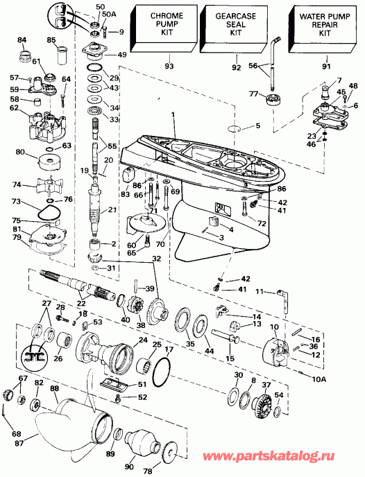 ��������� Evinrude E125ESXETF 1993  - 140tx Std Rotation 120tx & 125esx 